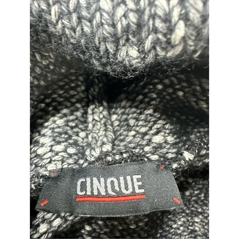 Cinque Men’s Wool Blend Sweater Turtleneck Black White Size M See Description